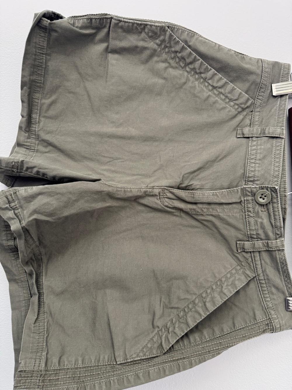 Eddie Bauer Olive Green Flat-Front Cotton Shorts